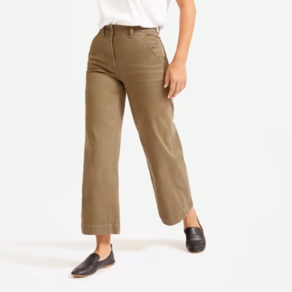 Everlane The Wide-Leg Crop Pant - Ochre - Size 0